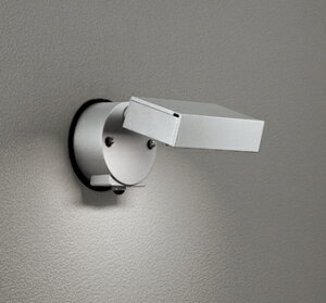 ODELIC エクステリアライト(スポットライト) LEDランプ付 白熱灯器具60W相当 直付 昼白色 5000K 高演色LED 防雨型 人感センサー付 マットシルバー OG264124R