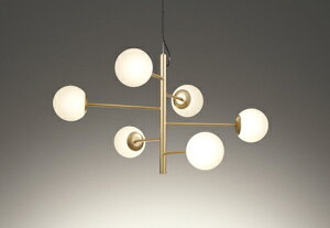 ODELIC シャンデリア 簡易取付A 引掛シーリング 高演色LED LEDランプ付 6灯 白熱灯器具40W×6灯相当 連続調光・調色 電球色〜昼光色 Bluetooth サテンゴールド OC257263BR