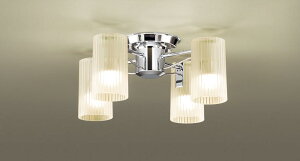 パナソニック 天井照明器具 小型シャンデリア 簡易取付方式 LED電球一般電球タイプ4.4W(40W形相当 E26口金 電球色)×4灯 (ランプ付き) 本体クローム仕上  LGB57450Z