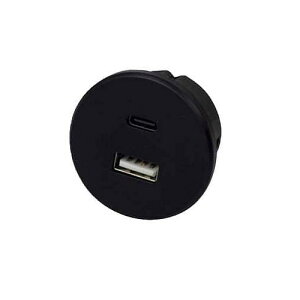 �X�K�c�l�@LAMP�@Hera�@�����[�d�pUSB�R���Z���g�@USB-TWIN-AC�^�@USB Type-C/Type-A�Ή��@DC24V�@20W�@�u���b�N�@USB-TWIN-AC-20W-BL
