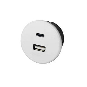 �X�K�c�l�@LAMP�@Hera�@�����[�d�pUSB�R���Z���g�@USB-TWIN-AC�^�@USB Type-C/Type-A�Ή��@DC24V�@20W�@�z���C�g�@USB-TWIN-AC-20W-WT