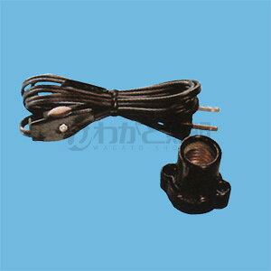 アサヒ E17レセップ(ソケット) 中間スイッチ・電源コード・プラグ付 耳付き E17レセップ黒1.5Mコード 中間SW付