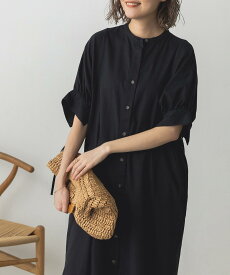 【SALE／40%OFF】【公式】[ハンチ] hunch 無地 フレンチリネン カフスデザインシャツワンピース | レディース シャツワンピース