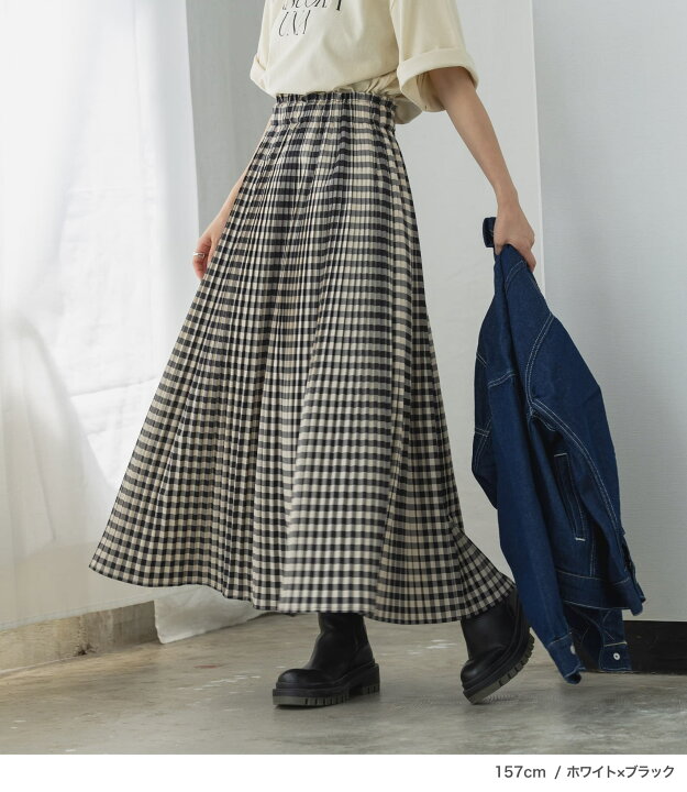 新品 タグ付き ハンチ/HUNCH チェック柄 プリーツスカート