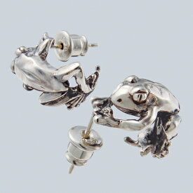 カエルピアス かえる 蛙 耳飾り フープ シルバーアクセサリー 動物モチーフ SILVER925 女性 男性 プレゼント ギフト対応 レディース メンズ 大人 可愛い かわいい 誕生日 オシャレ 贈り物
