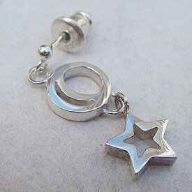 月・星ピアス つき・ほしピアス 天体 ムーン moon スター star 耳飾り シルバーアクセサリー SILVER925 女性 男性 プレゼント ギフト対応 レディース メンズ 大人 可愛い かわいい 誕生日 オシャレ 贈り物
