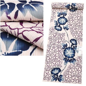 【10】※未仕立て 源氏物語 【 本染 浴衣 】レディース【 綿麻 】 東京染め 高級 ゆかた 反物 夏祭り 花火 ゆかた 麻 ブランド 浴衣 着物 女性 レディース 盛夏 涼しい 単色 広巾 【 注染 】 ytn-547 絵66（2）