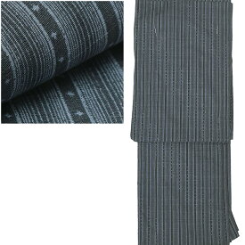 【ワゴンセール】 13900 木綿 単衣 着物 【 Lサイズ 】 着物 綿 仕立上り 着物 洗える着物 レディース 女性 通年 単衣 小紋 縞柄 シック 通年 普段着 木綿着物 単衣仕立て コットン きもの キモノ 和装　ブルーグレー グレー 縞 ストライプ hppk837-l（1）