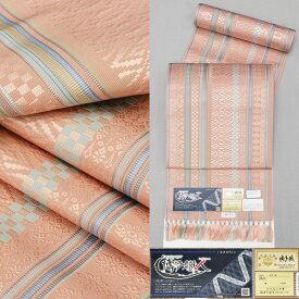 【20】 88000 【 未仕立て 】 金印 本場筑前 博多織 【 名古屋帯 】 八寸名古屋帯 【 献上 】絹100％ 【 博多織 】 正絹名古屋帯 博多織人 黒木織物 小紋 紬 浴衣 hhn19