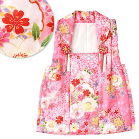 【メーカーキャリー品】七五三 被布コート 単品 安い3歳 三歳 三才 被布 ひな祭り お正月 三ツ身 女の子 子供 特価品 レトロ 花柄 古典 ピンク ht-438（2）