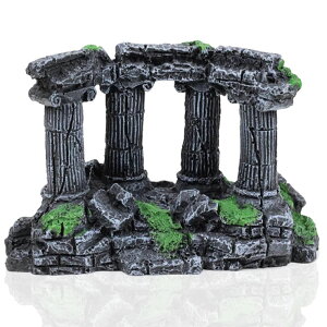水槽 オブジェ 遺跡 神殿 アクアリウム オーナメント 隠れ家 インテリア 置物 飾り (タイプB)