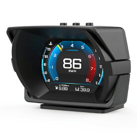 OBD2 マルチメーター 車載追加メーター タコメーター 水温計 電圧計 燃費表示 故障診断 OBD2接続 簡単取付 多機能デジタルメーター