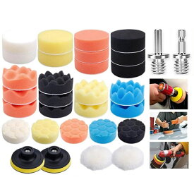 電動ドライバー ポリッシャー バフ 研磨 スポンジ パッド ブラシ アタッチメント 31点セット ドリルブラシ 掃除 洗車 磨き ワックス掛け