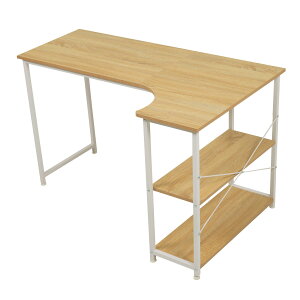 WF301556MAA SET パソコンデスク L字-右棚  120cm 2段ラック付 デスク木製 ミシン台 書斎机 勉強机