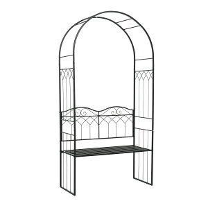 ガーデンベンチ 2人掛け ガーデンアーチ ローズアーチ 園芸 ガーデニング用品 ガーデン ファニチャー スチール 鉄製 薔薇アーチ 外 園芸用品 アーチ ガーデニング 花立て 庭園 おしゃれ