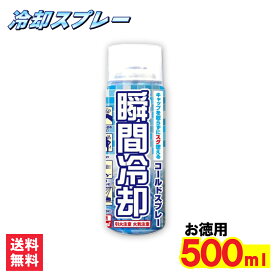 【P最大8倍★5/30限定】 コールドスプレー 500ml　冷却スプレー 冷却 グッズ 熱中症対策グッズ ひんやり スプレー 瞬間冷却スプレー 冷感 クール 運動会 暑さ対策 スポーツ 建設業 野外フェス【送料無料 (沖縄・離島除く)】