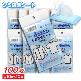 【P最大8倍★8/15限定】シミ抜きシート しみとり ハンディタイプ 10枚入 ×10個 携帯 日本製