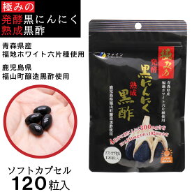 極みの発酵黒にんにく熟成黒酢 ソフトカプセル 120粒入 ×1袋 栄養補助食品 EPA DHA