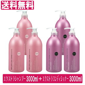 【P最大14倍★スーパーSALE】サロンリンク エクストラシャンプー1000ml×3本＋エクストラコンディショナー1000ml×3本 セット 無添加 無着色 弱酸性 天然由来 ポンプ 日本製 送料無料