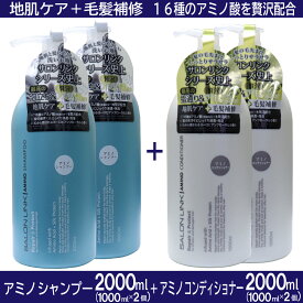 【P最大8倍★5/30限定】 サロンリンク アミノ シャンプー 1000ml×2個 ＋コンディショナー 1000ml×2個 セット 地肌ケア 毛髪補修 アミノ酸 保湿 送料無料