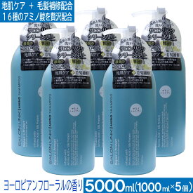 サロンリンク アミノシャンプー 5000ml（1000ml×5個） 地肌ケア 毛髪補修 アミノ酸 保湿 ノンシリコン ヨーロピアンフローラルの香り 送料無料