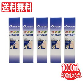 カイゲン鼻洗浄スプレー 5本セット 1000ml（200ml×5本） 点鼻 ミントタイプ 【花粉】【ほこり】【雑菌】すっきり洗浄 鼻洗浄器 液 鼻洗い 鼻うがい 送料無料