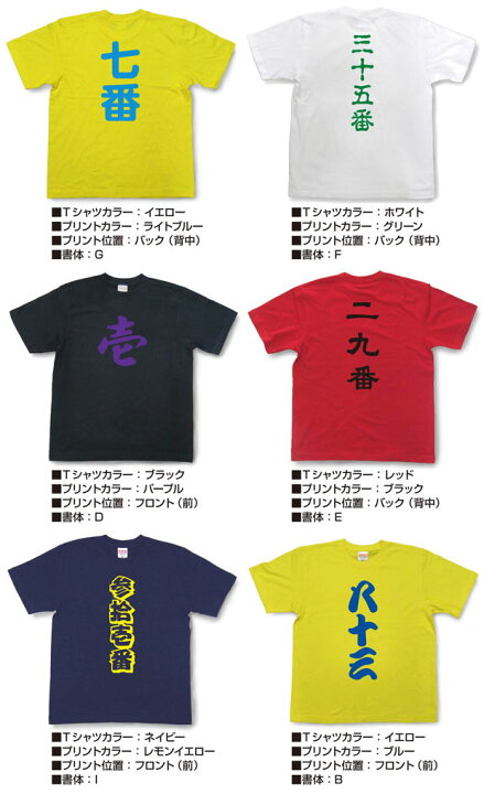 楽天市場】漢数字背番号Tシャツ【オーダーメイド 名入れ お名前 漢字 