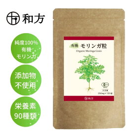 モリンガ サプリ 有機モリンガ 粒 サプリメント スーパーフード オーガニック 有機JAS 100％ 40日分 250mg×120粒 無添加 アミノ酸 GABA 栄養素 送料無料 錠剤 有機モリンガ 健康 美容 和方