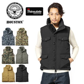 クーポンで最大15%OFF★HOUSTON ヒューストン MONTREAL VEST モントリオールベスト 51319 ミリタリー アウター トップス ベスト 中綿 ダウン タクティカルスモック Thinsulate シンサレート 撥水 防寒 秋 冬/【T】