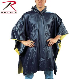 クーポンで最大18%OFF★ROTHCO ロスコ リバーシブル PVC ポンチョ Navy Blue/Yellow 【3644】 メンズ ミリタリー レインウェア 雨具 レインポンチョ 梅雨 防水 スポーツ アウトドア/【T】