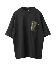 【あす楽】ALPHA アルファ TC1542 ユーティリティポケット ビッグシルエット 半袖Tシャツ【T】｜ポケットTシャツ トップス ミリタリー メンズ ビッグシルエット 大きいサイズ ブランド おしゃれ 綿