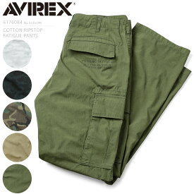 カーゴパンツ メンズ / AVIREX アビレックス 6176084 COTTON RIPSTOP ファティーグパンツ 【クーポン対象外】【78339100013】【T】/ ミリタリーパンツ ワークパンツ 軍パン 大きいサイズ ゆったり おしゃれ カジュアル ブランド コットン リップストップ