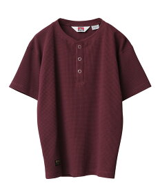 【最短即日発送】BEN DAVIS ベンデイビス C-26580053 WAFFLE S/S HENLEY ワッフル ヘンリーネック 半袖 Tシャツ【T】【クーポン対象外】｜ワーク カジュアル ヴィンテージ 無地 インナー デニム 通気性 トップス コットン ブラック 夏 ワイパー