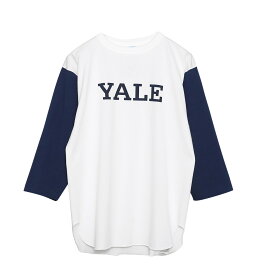 【最短即日発送】Champion チャンピオン C3-R414 V44 3/4スリーブベースボールTシャツ 日本製【クーポン対象外】｜メンズ レディース トップス 7分袖 カレッジTシャツ カレッジロゴ イエール YALE 大学 ネイビー アメカジ おしゃれ【T】