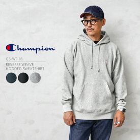 【あす楽】今なら20%OFF★Champion チャンピオン C3-W116 リバースウィーブ フーデッド スウェットシャツ【T】｜パーカー メンズ トップス 長袖 ロゴ 刺繍 裏起毛 ブランド おしゃれ 大きいサイズ グレー ブラック ネイビー【クーポン対象外】