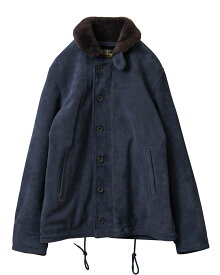 クーポンで最大15%OFF★HOUSTON ヒューストン 8210 COW SUEDE（カウスエード ）N-1 デッキジャケット【T】｜メンズ アウター レザージャケット 本革 ムートン ミリタリー 大きいサイズ カジュアル ブランド おしゃれ