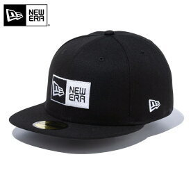 ☆【メーカー取次】NEW ERA ニューエラ 59FIFTY ボックスロゴ ブラック 14525230 キャップ 【クーポン対象外】【R】｜メンズ レディース 帽子 ベースボールキャップ コットン ポリエステル