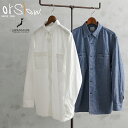 【最短即日発送】orSlow オアスロウ 01-8070 CHAMBRAY WORK SHIRTS シャンブレーシャツ 日本製【クーポン対象外】【T】｜メンズ 長袖シャツ トップス 大きいサイズ ワーク アメカジ カジュアル 猫目ボタン ブランド おしゃれ