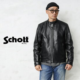 Schott ショット 3111052 SHEEP LEATHER 70’S シングル ライダースジャケット【7823950078】【クーポン対象外】【T】｜ジップアップ レザージャケット 本革 シープスキン メンズ アウター バイク 経年変化 アメカジ おしゃれ ブランド