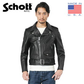 ポイント10倍！Schott ショット 7007 613US VINTAGE ONESTAR ライダースジャケット【クーポン対象外】【T】｜メンズ アウター 革ジャン ダブルライダースジャケット レザージャケット 本革 牛革 ブランド おしゃれ バイカー ツーリング 黒 ブラック