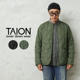 【最短即日発送】クーポンで最大18%OFF★TAION タイオン TAION-104ZML-1 MILITARY LINE クルーネック Wジップ ダウンジャケット【F2】【Sx】【T】｜メンズファッション アウトド キャンプ ミリタリー アメカジ インナーダウン ワンマイルウェア タウンユース 撥水 軽量