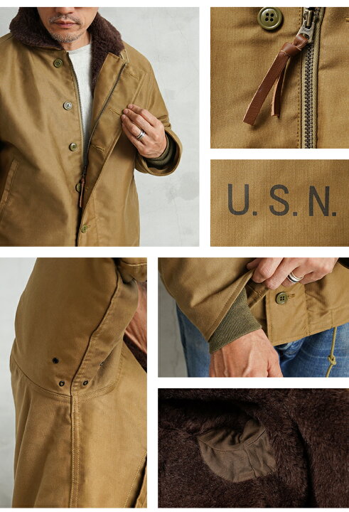 楽天市場】WAIPER.inc 忠実復刻 米軍 U.S.NAVY N-1 デッキジャケット 