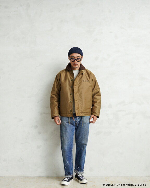楽天市場】WAIPER.inc 忠実復刻 米軍 U.S.NAVY N-1 デッキジャケット 