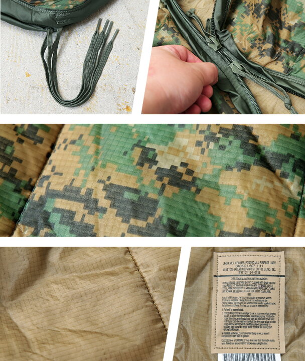 楽天市場】実物 新品 デッドストック 米軍 ZIP付き ポンチョライナー 