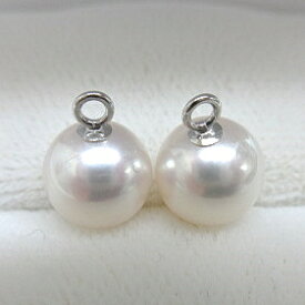 【照り巻き花珠級】あこや真珠SVチャーム(ピアス用/内径1.8mm-2.1mm)8mm-8.5mmホワイトピンク品質証明書付き　ピアス　アコヤ真珠あこやパール　アコヤパール本真珠6月誕生石210d