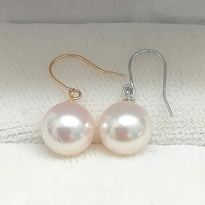 楽天市場】〈照り巻き花珠級〉あこや真珠ピアス7.5mm-8mmK18YG K14WG 
