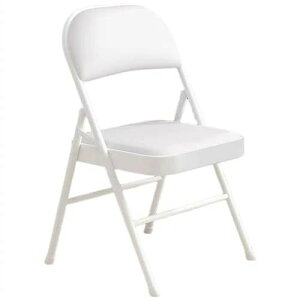 パイプ椅子 折りたたみチェア ミーティングチェア 会議椅子 背もたれ 折り畳み イス ダイニングチェア いす 折りたたみ 金属製 室内 軽量 おしゃれ 省スペース イベント シンプル ホワイト (