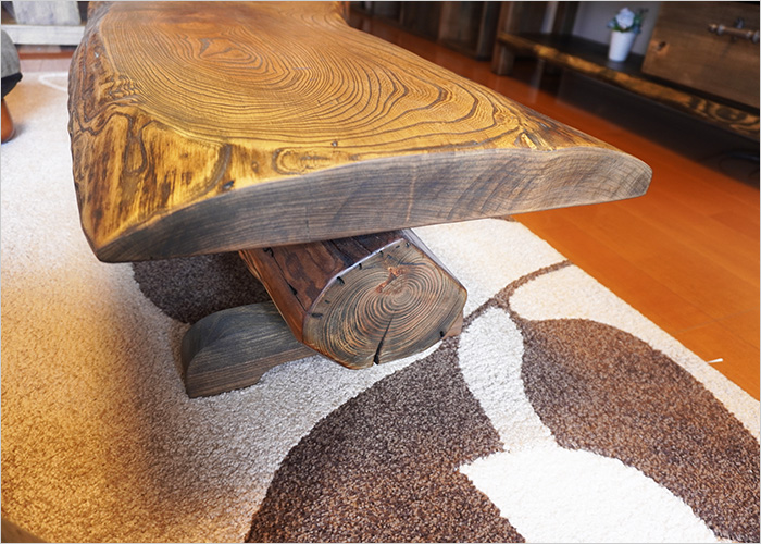 楽天市場】ケヤキの無垢一枚板を贅沢に使用したローテーブル テーブル