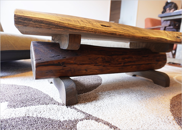 楽天市場】ケヤキの無垢一枚板を贅沢に使用したローテーブル テーブル 