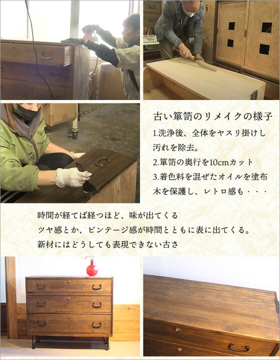 楽天市場】古材 キャビネット 前面ケヤキ材使用 和風 茶箪笥 
